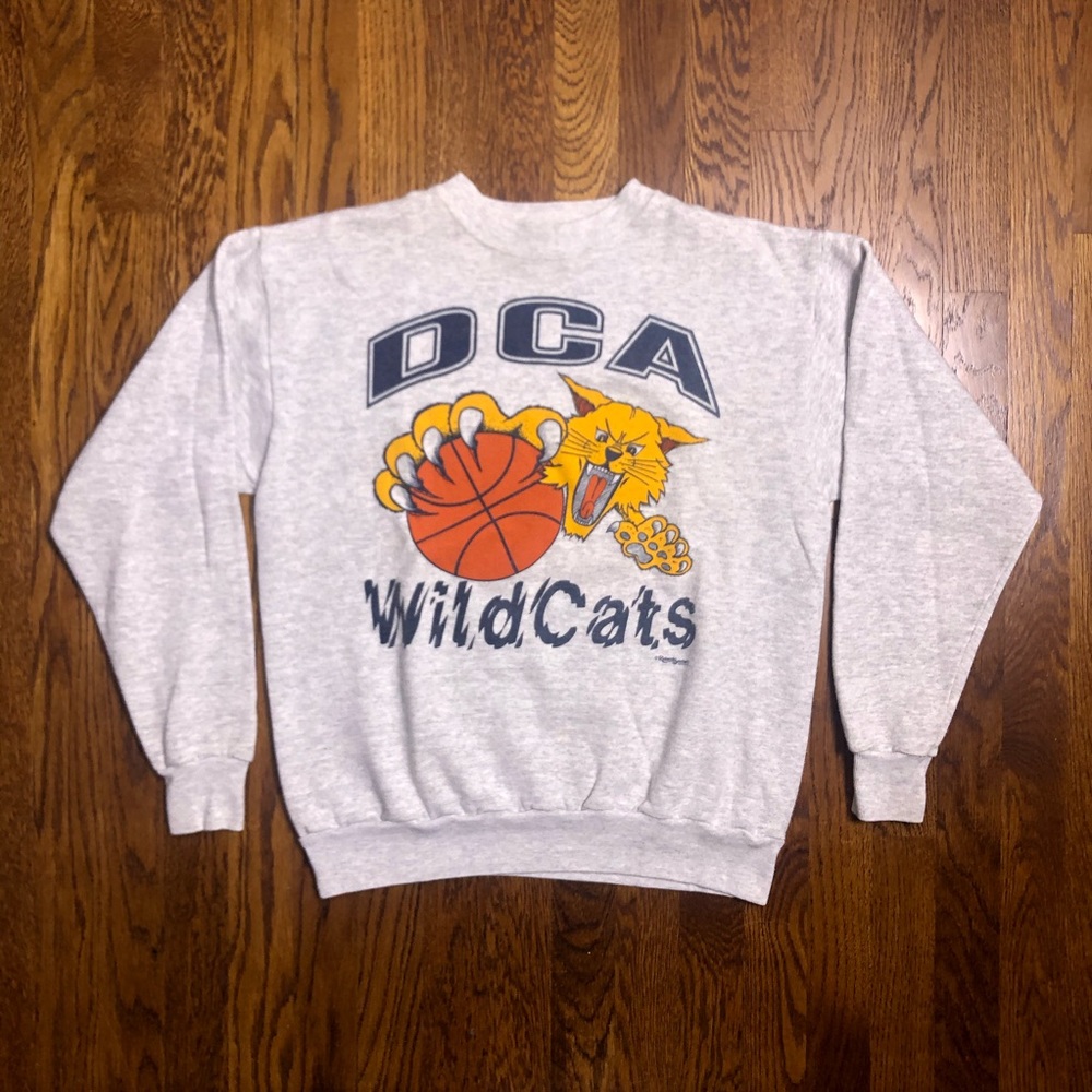 DCA Wildcats Basketball Heather Grey Vtg Crewneck